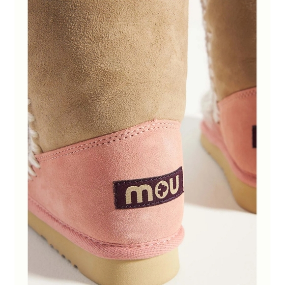 MOU Colorblocked Shearling-Lined Sheepskin Boots - Picture 3 of 7